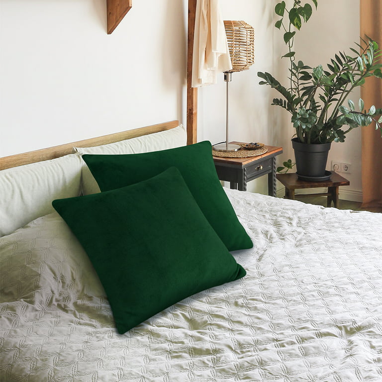 PAVILIA Emerald Green Throw Pillow Covers 20x20 Set of 2