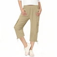 thumbnail image 5 of ZHOGXU Classic Summer Solid Color Straight Leg Kids Capri Cargo Pants For Girls With Pocket Comfortable Everyday Wear, 5 of 7