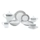 thumbnail image 3 of Vajilla Porcelana Fina 47 Piezas | Colección Platino, Servicio para 8 Personas | Platos, Tazas y Accesorios Elegantes | Ideal para Bodas, Aniversarios y Cenas Especiales, 3 of 8