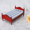 thumbnail image 1 of Cama para casa de muñecas, cama pequeña de madera realista 1:12, cama en miniatura diseñada con precisión, 1 of 8