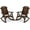 Carbonized, variant on Wooden Adirondack Rocking Chair, Patio Log Rocker Outdoor Lounge Chair with Slatted Wooden Design, High Fanned Back & Classic Rustic Style for Garden Patio Backyard Porch (Set of 2, Natural)