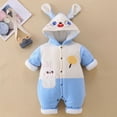 thumbnail image 6 of Newborn Infant Baby Girl Boy Romper Cute Ear Hooded Cotton Jumpsuit Long Sleeve Bodysuit Winter Warm Soft Onesie Playsuit Outfit, 6 of 6