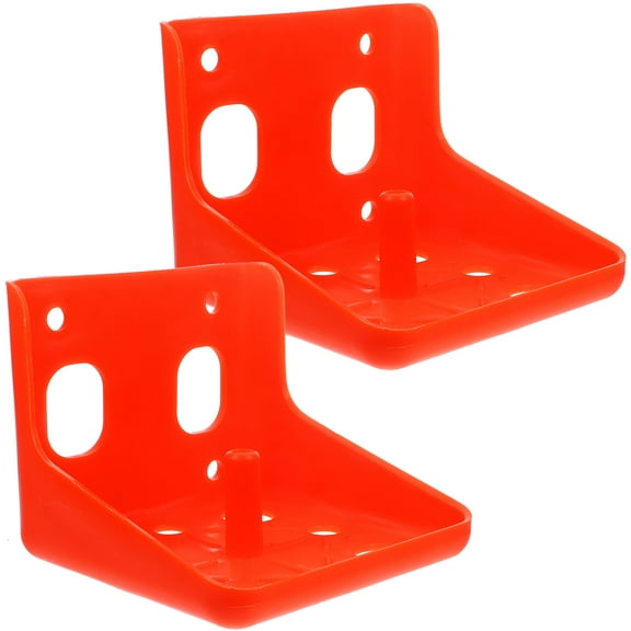 PartyKindom Orange Plastic Livestock Feeder Anti-Skid Bottom for Farm Use 2Pcs