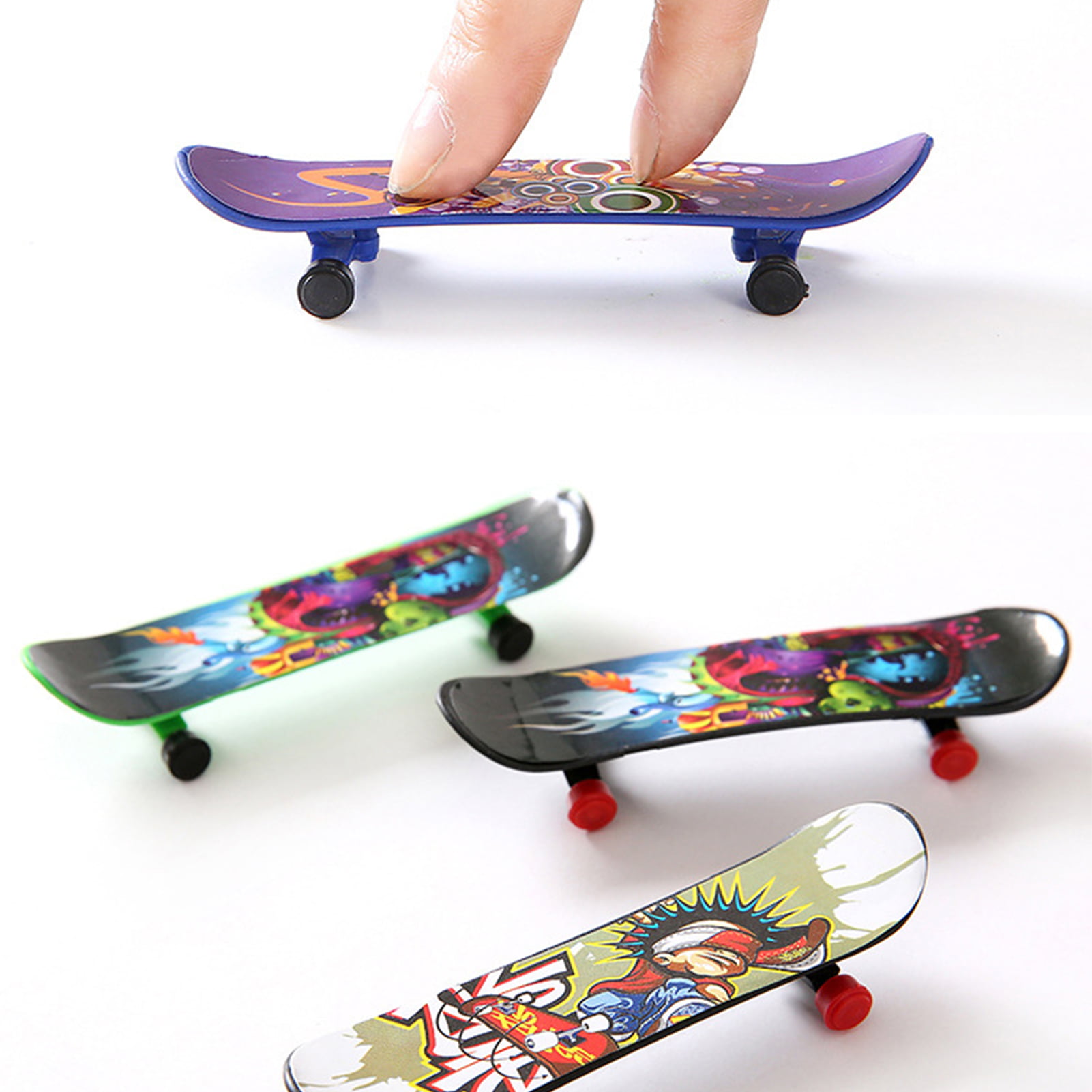1pc Kids  Finger Toy Mini Skateboard Kids Playing Toy Fingerboard Random Color 