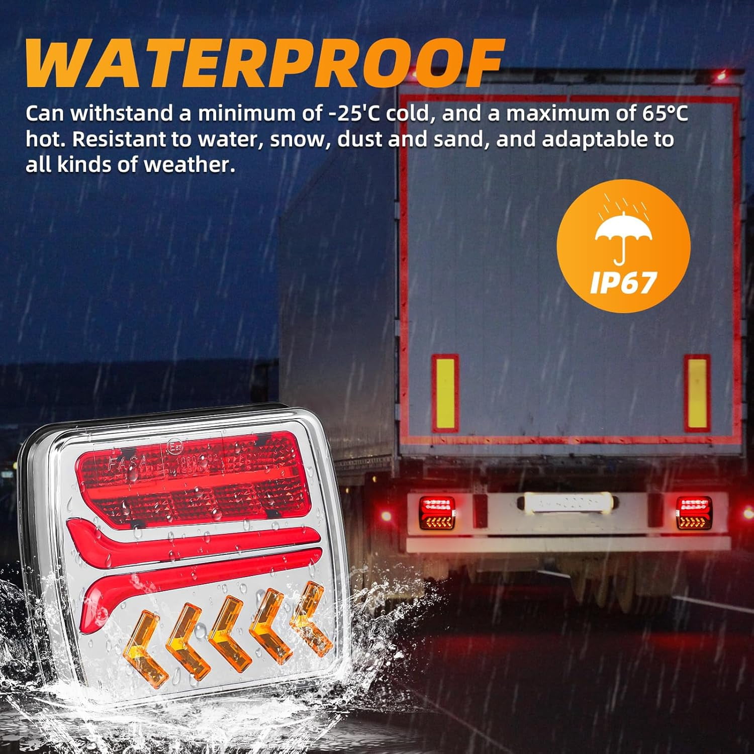 Magnetic Wireless Tail Lights Kit for Trailer,Led Trailer Rear Lights,12-24V LED Tow Lights Kit with Turn Signals,Rechargeable Towing Light with Powerful Suction Base for Trucks,Boat,RV,Vehicle