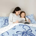 thumbnail image 5 of Castle Fairy Monogrammed Letter Initial A 3-Piece Full Size Comforter Sets for Teens Girls Boys,Kawaii Blue Bow Bedding Comforter Set,Dreamy Princess Lightweight Bedding Sets,Super Cozy Room Decor, 5 of 8