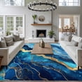 thumbnail image 3 of Abstract Art Large Area Rugs 6x9 ft Water Ripple Blue Gradient Marbling Washable Rug Non Slip Indoor Carpet Absorbent Floor Mat for Living Room Bedroom Dining Room, 3 of 9