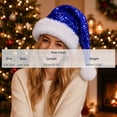 thumbnail image 4 of Aboser Santa Hat Christmas Hats for Women Adults Xmas Holiday Party Headwear Sparkly Glitter Sequin Beanies Unisex New Year Festive Hat, 4 of 8