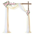 thumbnail image 1 of LCXmlly Roasting Pan Wedding Arch Drape Fabric Long 3 Panels Wide Sheer Wrinkle Free Soft Party Backdrop Drapery, 1 of 6