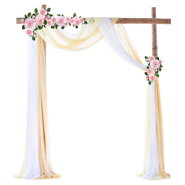 LCXmlly Roasting Pan Wedding Arch Drape Fabric Long 3 Panels Wide Sheer Wrinkle Free Soft Party Backdrop Drapery