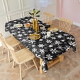 thumbnail image 3 of Black Christmas Snowflake Pattern Rectangle Tablecloth 60"x102",Waterproof Polyester Rectangle Table Cloth, Wipeable Spillproof Polyester Tablecloth for Dining, Camping, Indoor and Outdoor, 3 of 6