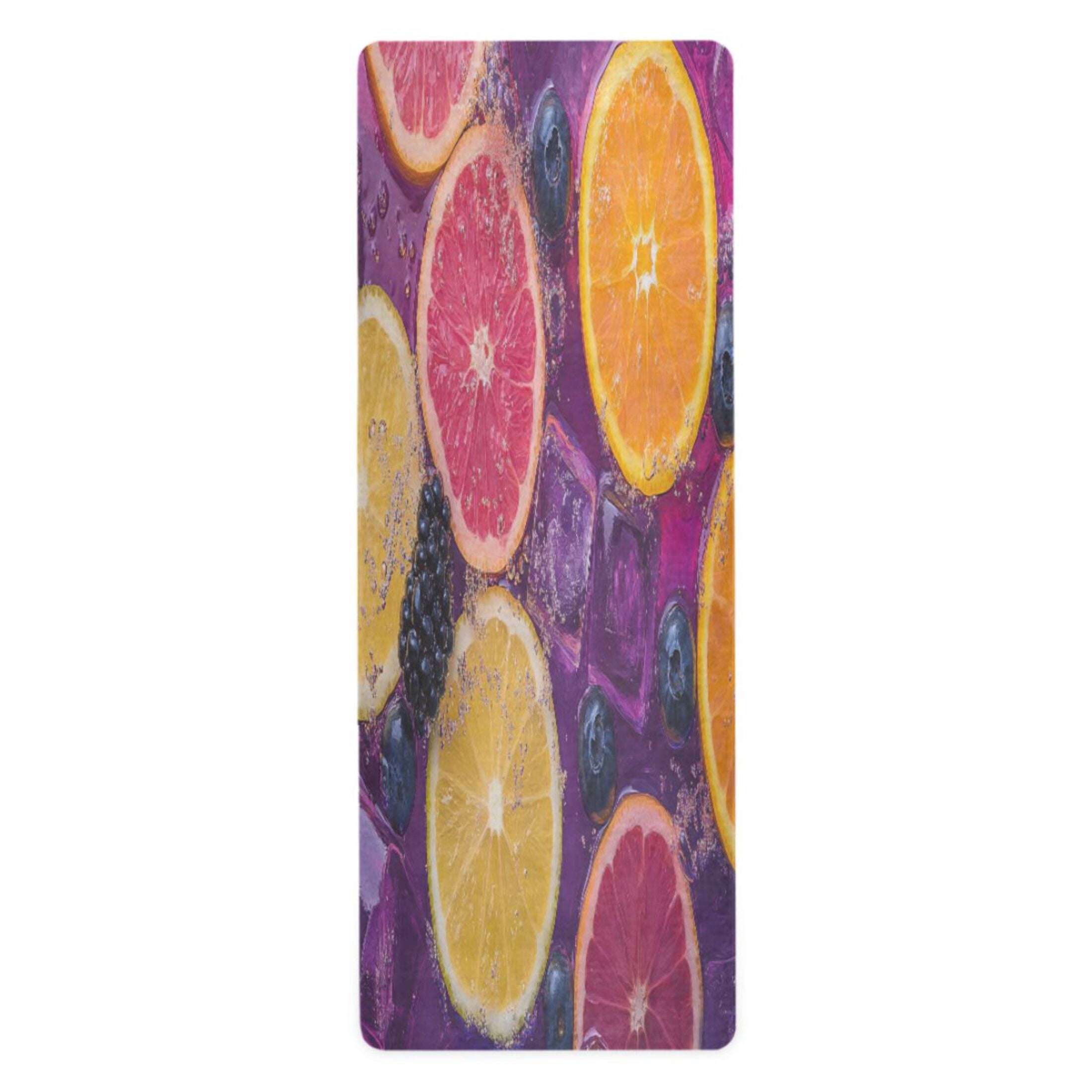 BZSMCE Yoga Mat Women Citrus Slices and Berries Submerged Fitness Mat