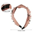 thumbnail image 2 of Unique Bargains 1 Pcs Women Knotted Headbands Fashion Wide Faux Pearl Bead Headband Hair Accessories Pink, 2 of 7