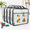 Gray-Large, variant on White Small 4 Pack Zippered PVC Building Bricks Storage Bags
