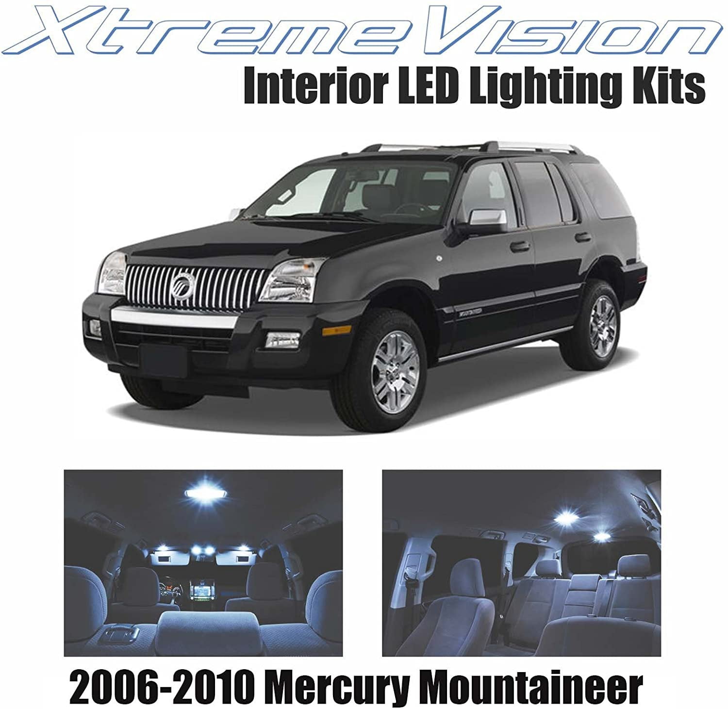 XtremeVision Interior LED for Mercury Mountaineer 2006-2010 11 Pieces Cool White Interior LED Kit + Installation Tool