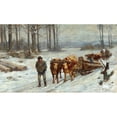 thumbnail image 2 of Franz Xaver von Pausinger 14x10 Gold Ornate Wood Frame and Double Matted Museum Art Print Titled - Loggers in Winter, 2 of 4