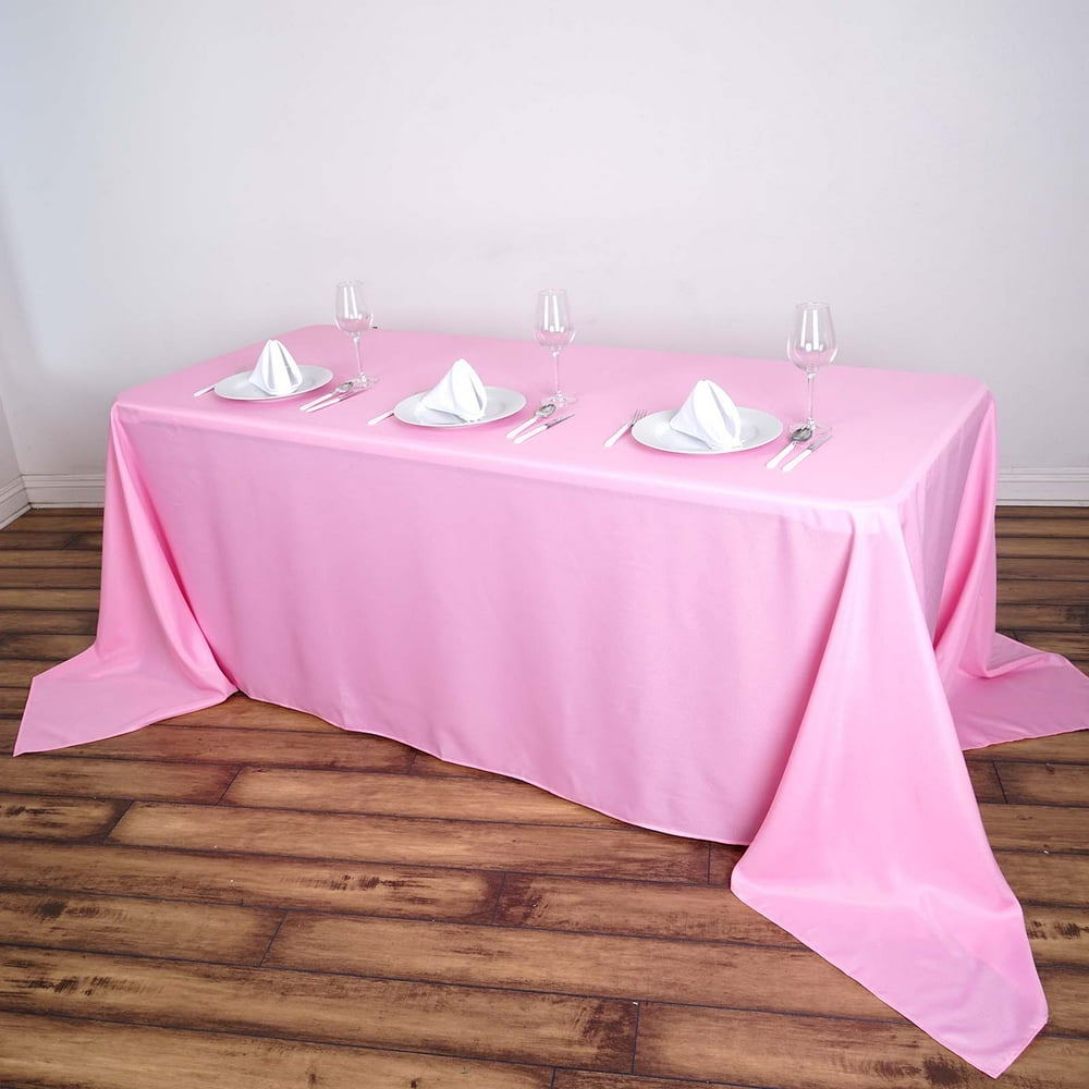 Efavormart 90x156" PINK Wholesale Rectangle Polyester Tablecloth Linen