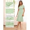 thumbnail image 2 of Vestido midi Annebouti Primavera Verano 2025 Manga Corta Verde Claro, 2 of 6