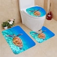 thumbnail image 1 of ABPHQTO Juego de alfombras de baño de 3 piezas Tortuga Nado en agua de mar, 1 of 2