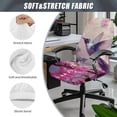 thumbnail image 5 of Xixirimido Hummingbird Pink Floral Print Computer Office Chair Covers Stretchable Soft Fit Universal Desk Rotating Slipcovers, Removable Washable Chair Protector Cover with Button, Large, 5 of 6
