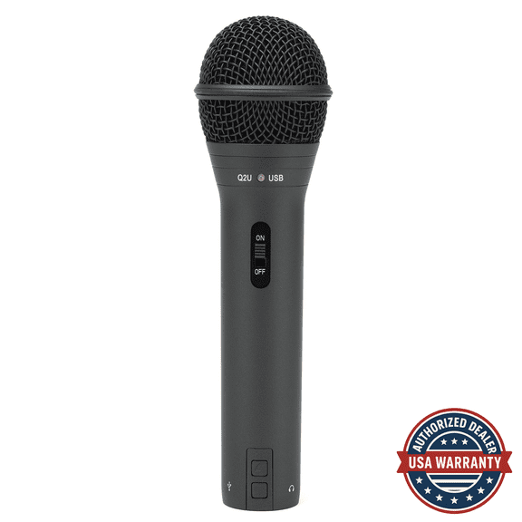Open Box Samson Q2U Handheld Dynamic USB Microphone Recording and Podcasting Pack (Black)