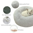 thumbnail image 4 of Lit pour Animaux en Peluche Rond Auto-Chauffant Coussin pour Chat avec Fond Antidérapant Doux Hiver Lavable pour Chats Chiens d'Intérieur, 4 of 8