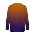 thumbnail image 5 of IROINNID Women's Long Sleeve Sweatshirt Round Neck Mid-Length Gradient Loose Tops Sweatshirt, Purple, 5 of 5