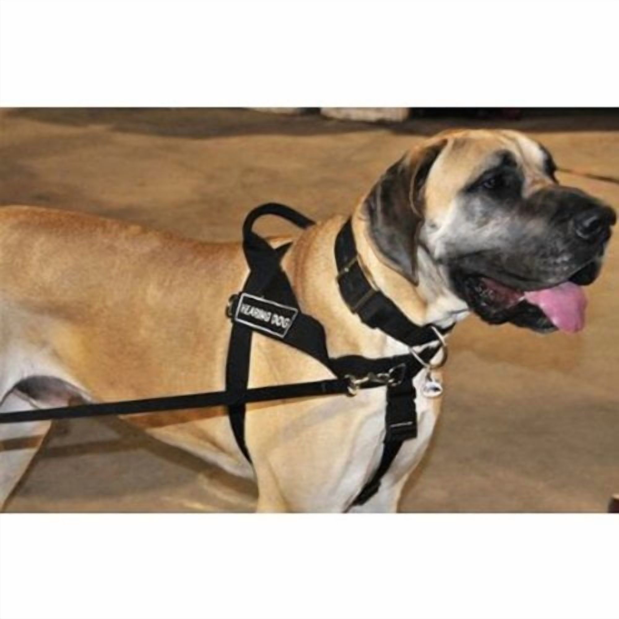 DT Universal No Pull Dog Harness, Hearing Dog, Black, X-Large, Fits Girth Size: 36-Inch to 47-Inch