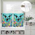thumbnail image 2 of Summer Cartoon Tiger Whales Coral Fish Curtain Tier and Valance Set 3 Piece, Underwater World 3-inch Rod Pocket Window Tier Curtains Valance for Kitchen Living Room, 2 of 9