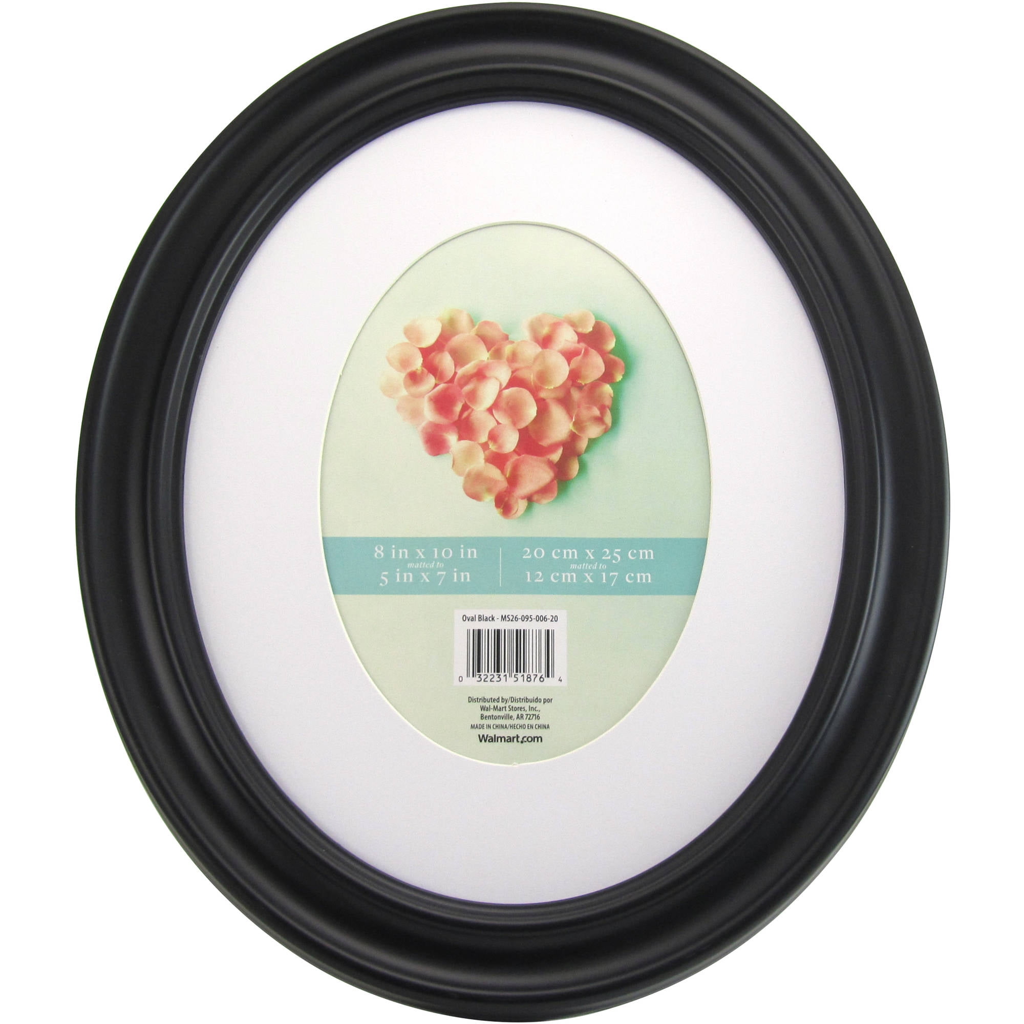 Hangers Included 8x10 Matted to 5x7 Holmgren Oval Picture Frame Black 