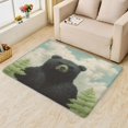 thumbnail image 2 of Animal Bear Area Rug 3x5, Dark Green Rugs for Entryway Bedroom Living Room, Wildlife Home Decor Carpet, Machine Washable Rug, Non Slip Soft Low Pile throw Rugs T6&-144, 2 of 7
