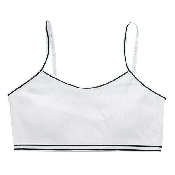 Wxirdiow Little Bras for Toddlers Soft Lightly Padded Teen Bras for Girls Pull-On Wireless Training Bras for Teens Everyday Comfort White Size,8-12 Years