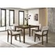 thumbnail image 1 of Dark Walnut Finish 5pc Dining Room Set Dining Table 4x Chairs Beige Fabric Chair Seat Kitchen Breakfast Dining room Furniture Ru My Lux Decor Round, 1 of 6
