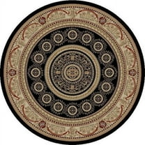 Concord Global 44130 5 ft. 3 in. Jewel Aubusson - Round, Black