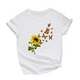 thumbnail image 2 of Homenesgenics Short Sleevet Shirts for Women Spring Summer 2026 Plus Size Women Short Sleeve Floral Printed Sunflower Tops T-Shirt Blouse, 2 of 3