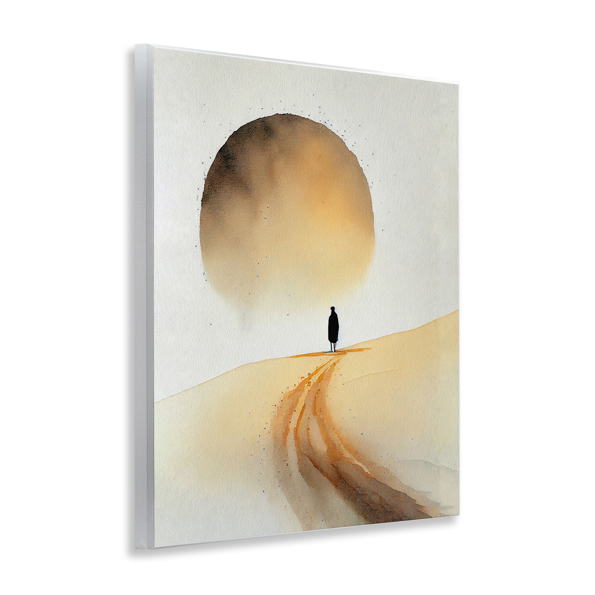 Stupell Industries Person Walking Desert Dunes Landscape Painting Unframed Art Print Wall Art, 11 x 14