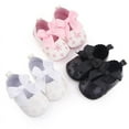 thumbnail image 6 of Uccdo Baby Girls Bowknot Princess Shoes Newborn Non-slip Flat Crib Shoes First Walkers 0-12M, 6 of 7