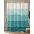 thumbnail image 4 of Shower Curtain Teal Wood Grain Shower Curtains for Bathroom, Waterproof Polyester Shower Curtain Set with Hooks, Extra Long 72" x 78" Rustic Ombre Wooden Stripes, 4 of 6