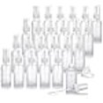 thumbnail image 3 of JUVITUS 1 oz Clear Frosted Glass Boston Round Bottle with White Fine Mist Spray (24 pack) + Funnel, 3 of 4