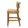 thumbnail image 3 of bali & pari Sabit Bohemian Seagrass and Mahogany Wood Counter Stool, 3 of 10