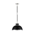thumbnail image 3 of Black with Polished Nickel Accents One Light Pendant from the Corning Collection, 3 of 5