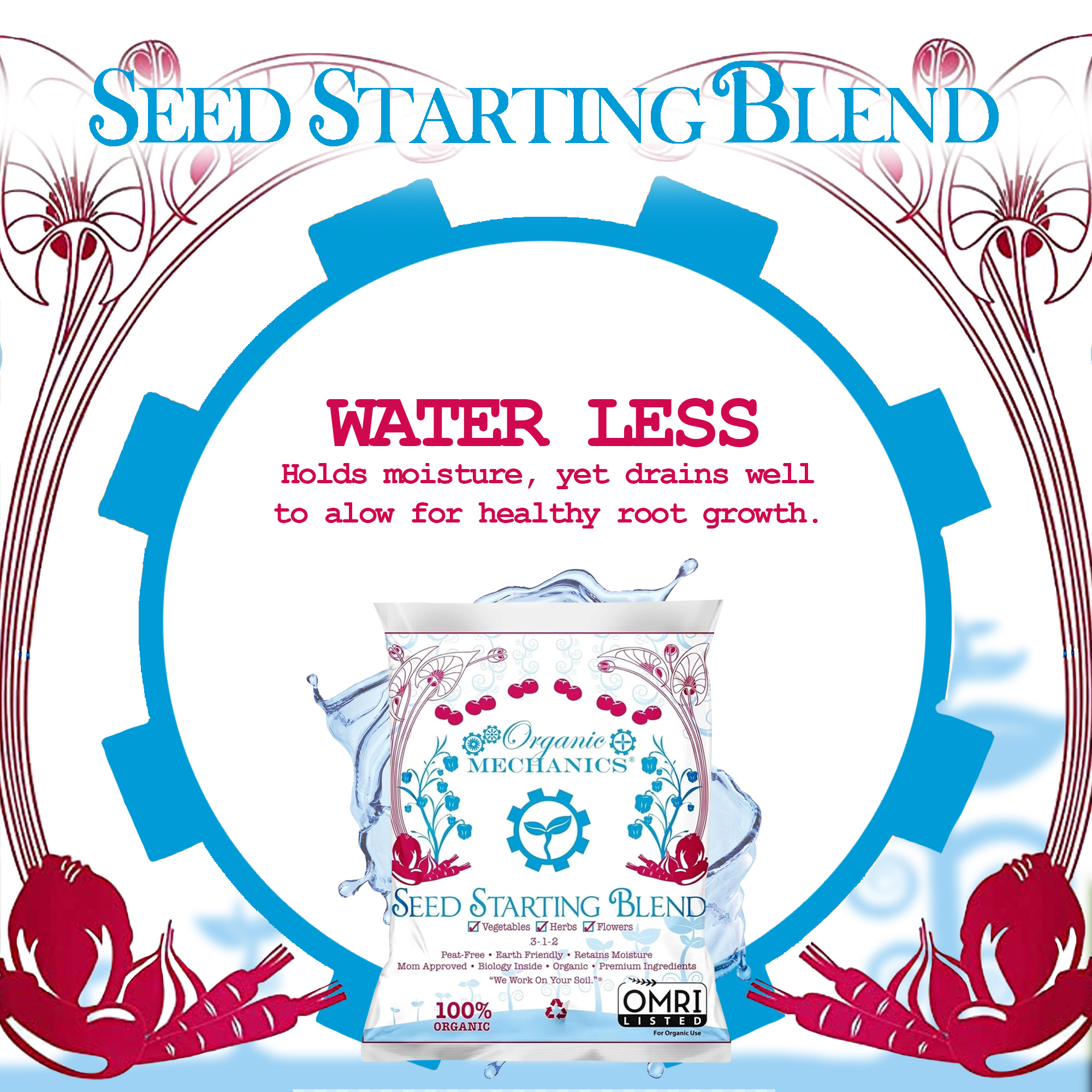 Organic Mechanics Seed Starting Blend Potting Soil, 16qt