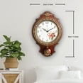 thumbnail image 3 of Aero Snail 8.7" Pendulum Wall Clock, Solid Wood, Battery Operated, Retro Vintage Clock W166, 3 of 8