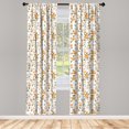 thumbnail image 4 of Ambesonne Floral Window Curtains, Roses in Vintage Colors Plot, Each 28" W x 84" L, Orange and Dark Khaki, 4 of 4