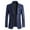 07-Blue, variant on oqasdz Mens Blazer Lapel Long Sleeve Solid Color Leather Fashion Trend Casual Textured formal Business Coat Top,Size 4X