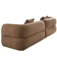 thumbnail image 4 of camel sectional sofa with removable pillows, durable fabric, solid wood frame, high density sponge filler, 4 of 9