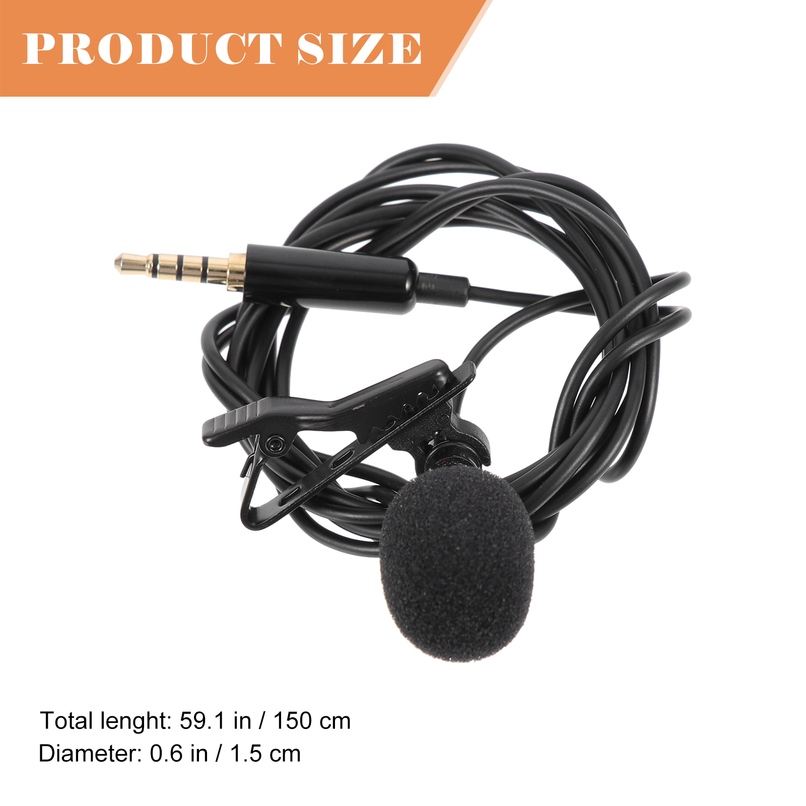 Lavalier Microphone Clip On Microphone 3.5mm Recording Microphone Lapel Mic - image 3 of 9