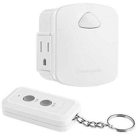 Outdoor Wireless Remote Control Dual 3-Prong Outlet Weatherproof, Expandable Indoor Electrical Power Strip with Wall/Portable Light Switch, 15A, 7-inch Cord 100FT Range, ETL Listed Outdoor Wireless Remote Control Dual 3-Prong Outlet Weatherproof, Expandable Indoor Electrical Power Strip with Wall/Portable Light Switch, 15A, 7-inch Cord 100FT Range, ETL Listed
