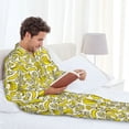 thumbnail image 5 of Bingfone Men's Pajama Set 2 Piece Loungewear PJs, Long Sleeve with Pajama Pants-Banana, 5 of 7