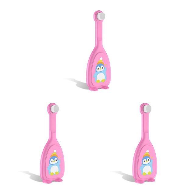 Wosthever Cepillo de de silicona en forma de U para niños, de doble cara, entrenamiento de limpieza Manual infantil, asas antideslizantes, rosa Type1 NO1